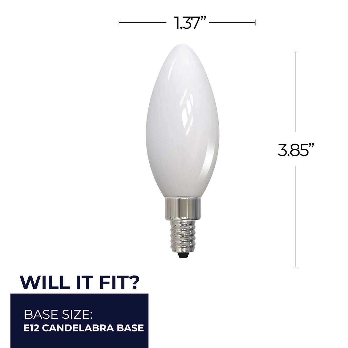 Bulbrite 776941 5W B11 Soft White LED Light Bulb