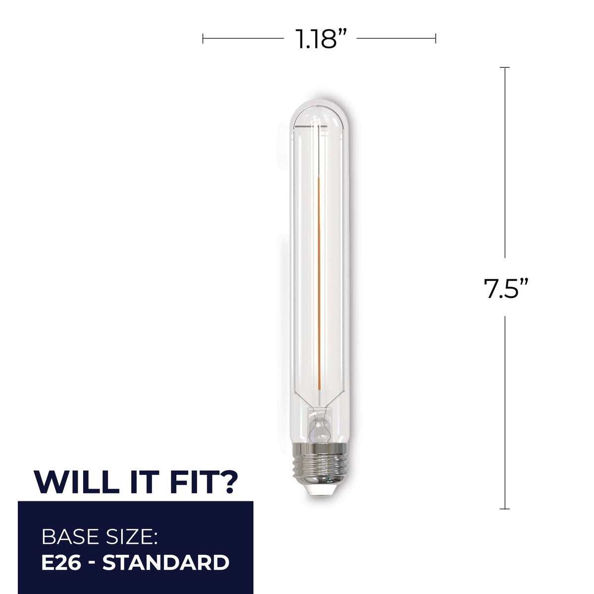 Bulbrite 776948 3W T9 7.5" Warm White LED Light Bulb