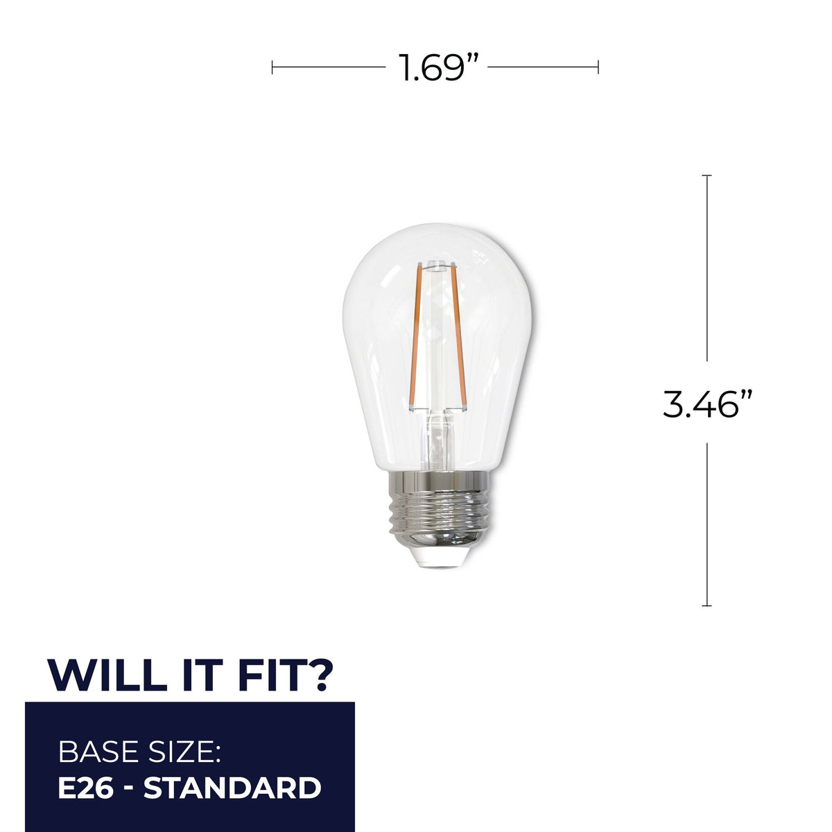 Bulbrite 776950 2.5W S14 Warm White LED Light Bulb