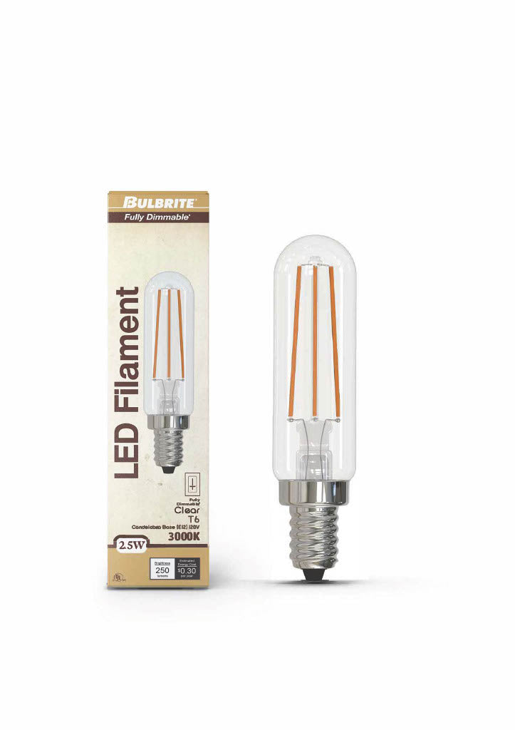 Bulbrite 776952 2.5W T6 Soft White LED Light Bulb