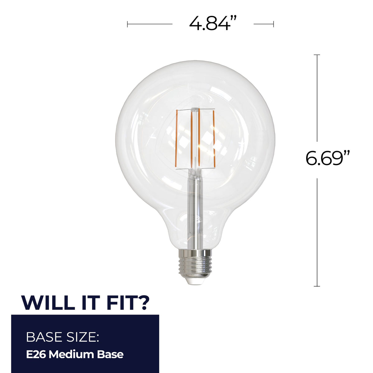 Bulbrite 776981 8.5W G40 Warm White LED Light Bulb