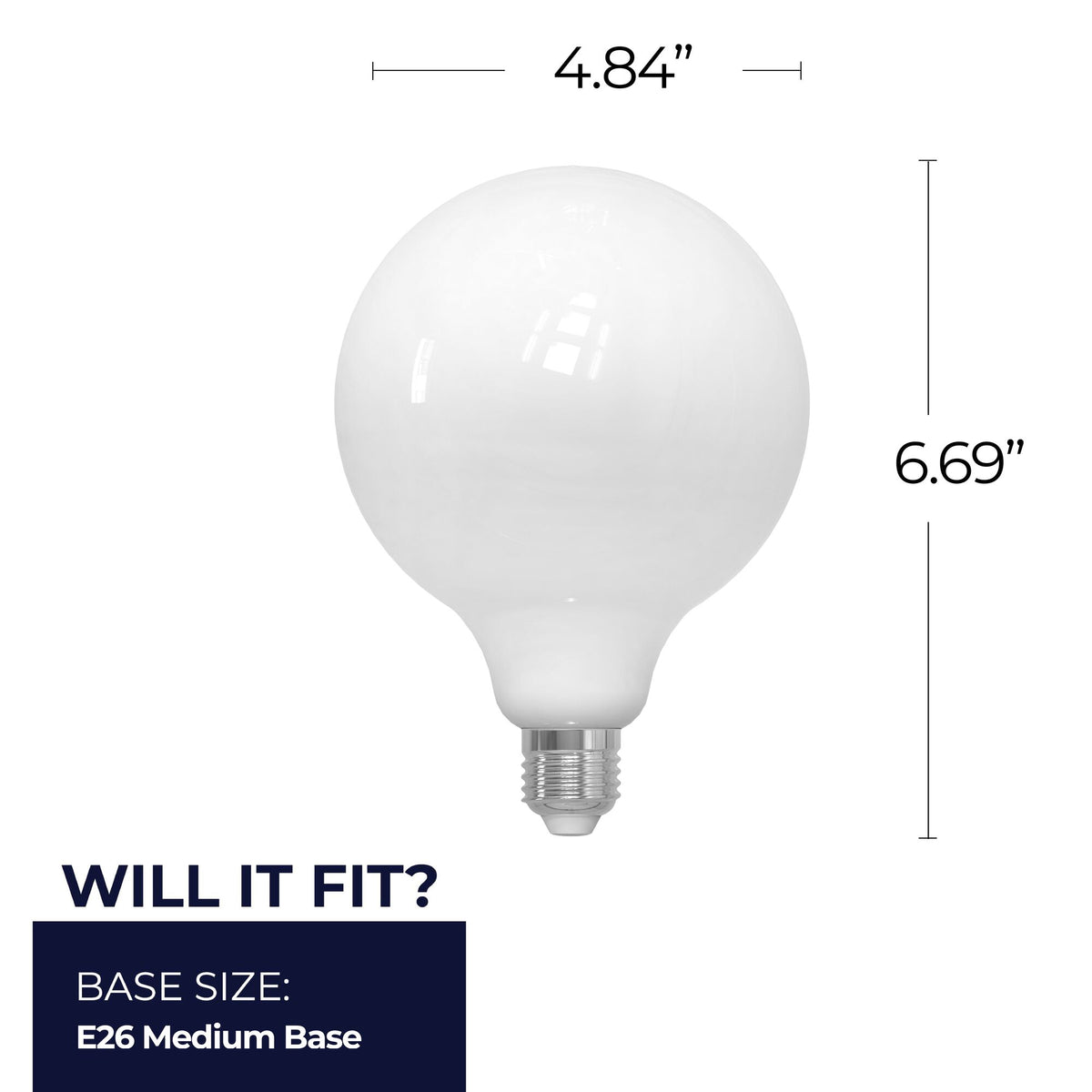 Bulbrite 776982 8.5W G40 Warm White LED Light Bulb