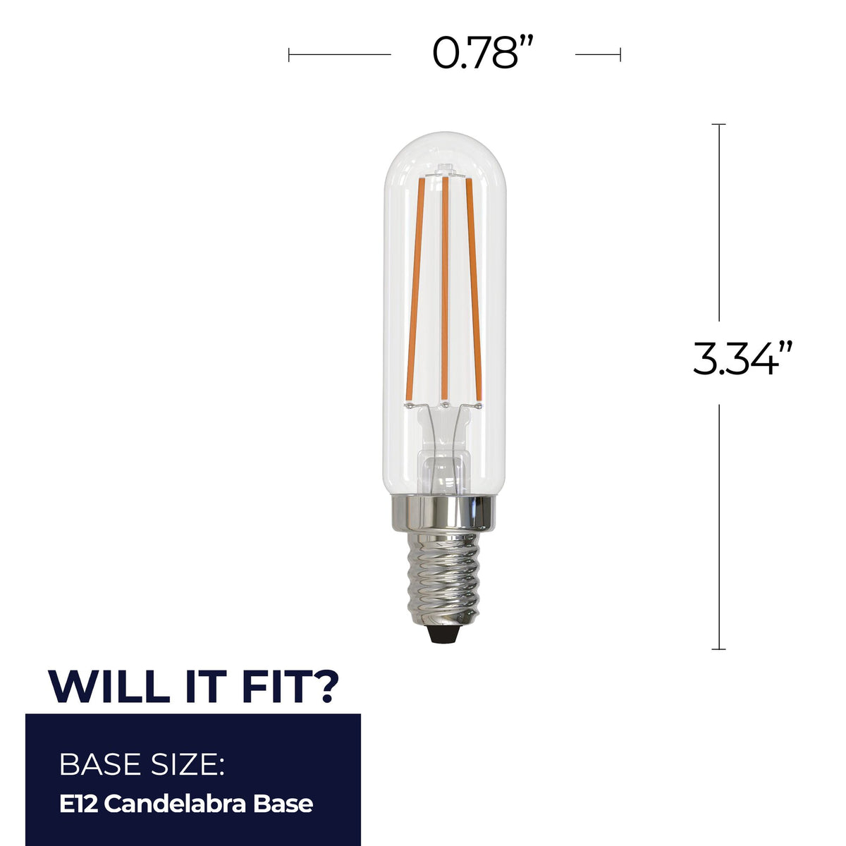 Bulbrite 776995 4.5W T6 Cool White LED Light Bulb