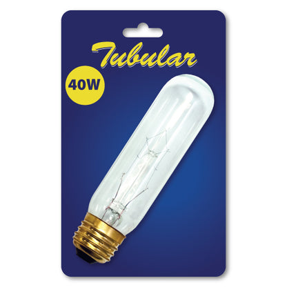 Bulbrite 784140 Bulbrite Incandescent 40 Watt T10 Light Bulbs with a Clear Finish and Medium Screw (E26) Base, 2500K (Sunset Light)