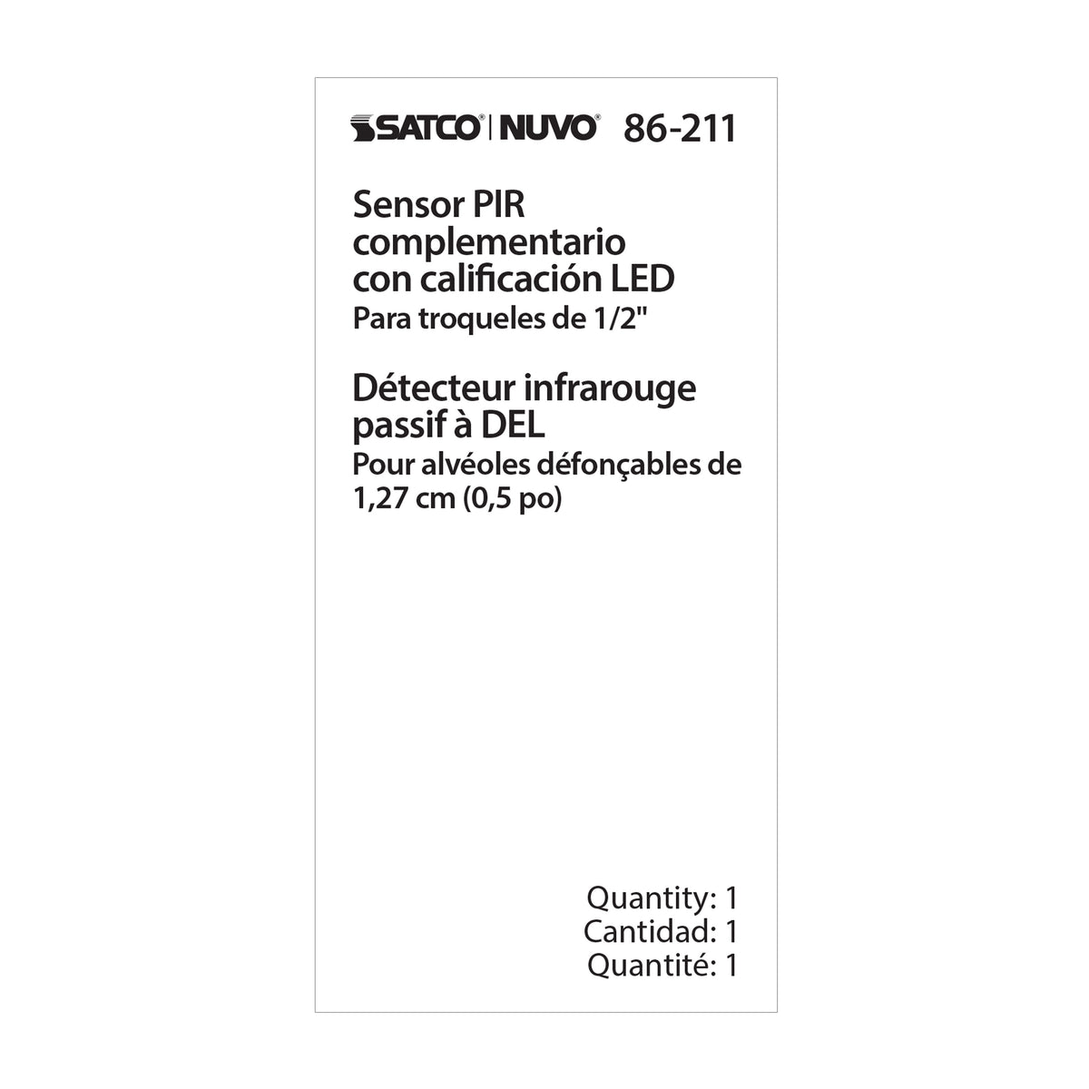 Nuvo 86-211 Add On PIR Sensor, White Finish, 120-277 Volt