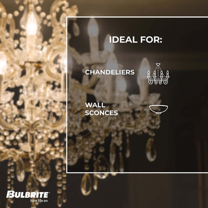 Bulbrite 776231 LED Filament Pack of 6, 4.1 Watt Dimmable B11 Light Bulb with Clear Finish and Candelabra Screw E12 Base - 4000K (Cool White Light) 400 lumens