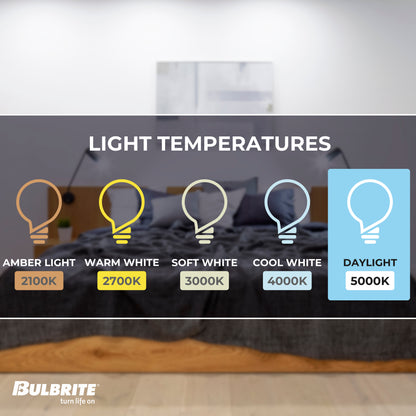 Bulbrite 774265 LED Filament 9 Watt Dimmable A19 Light Bulb with Frost Finish and Medium Screw E26 Base - 5000K (Soft Daylight Light) 800 Lumens