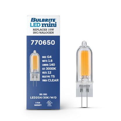 Bulbrite 770650 1.8W T5 Soft White LED Light Bulb