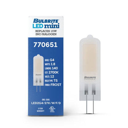 Bulbrite 770651 1.8W T5 Warm White LED Light Bulb