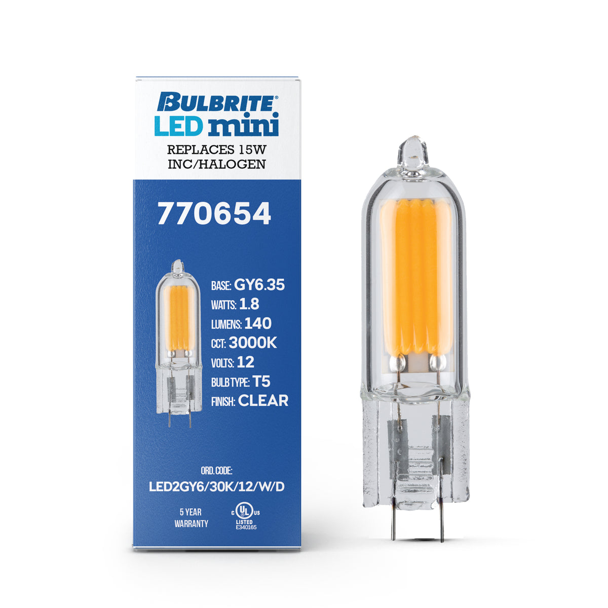 Bulbrite 770654 1.8W T5 Soft White LED Light Bulb