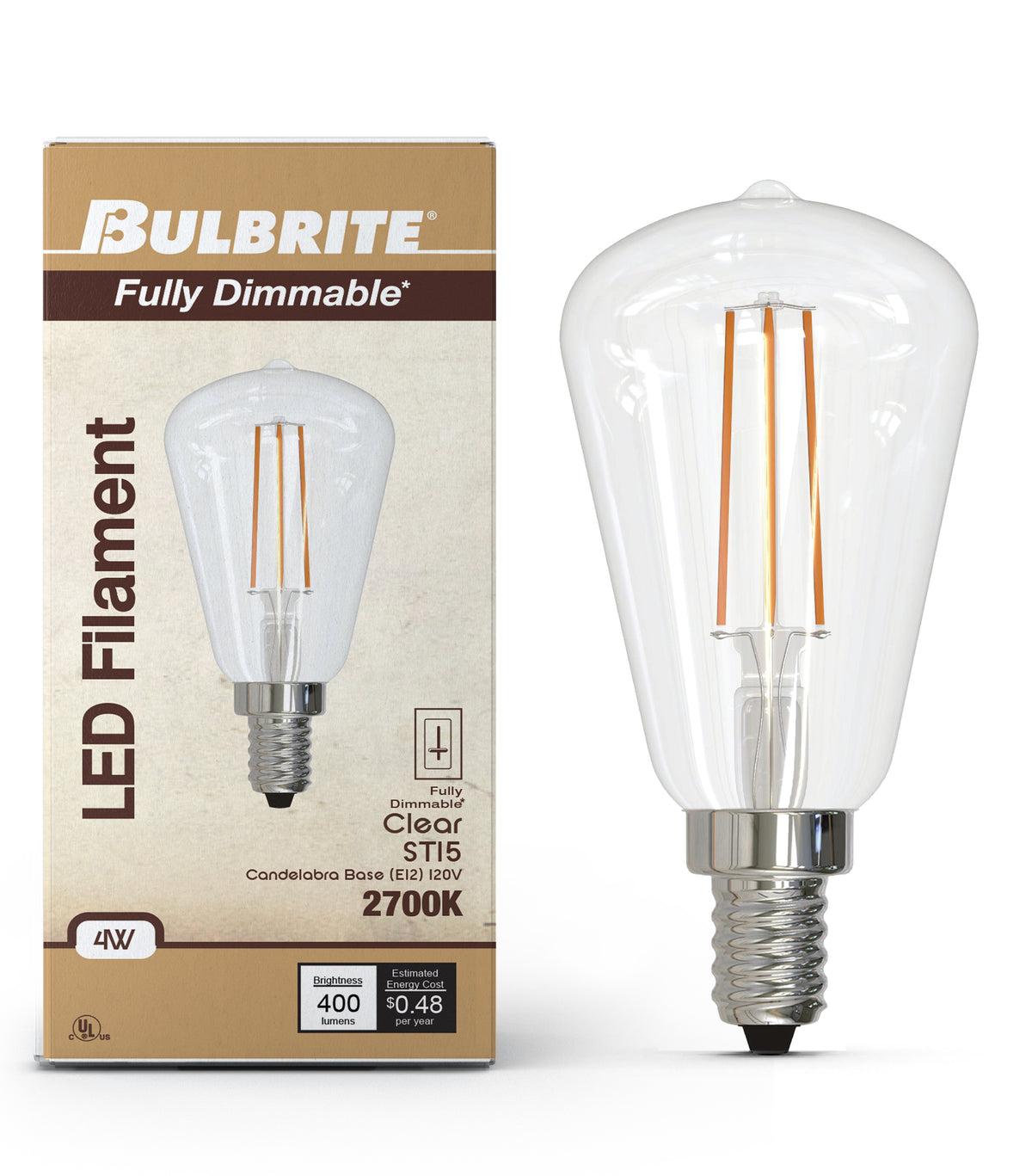 Bulbrite 776822 4W ST15 Soft White LED Light Bulb