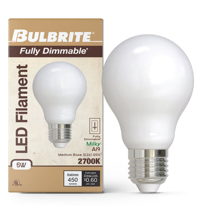 Bulbrite 776954 5W A19 Warm White LED Light Bulb