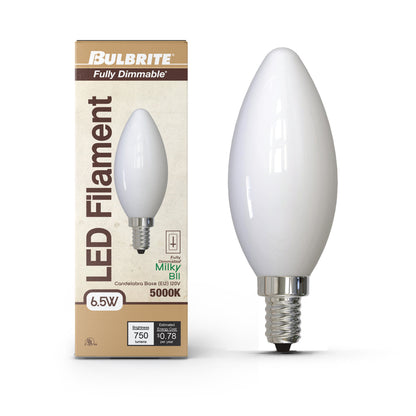 Bulbrite 776967 6.5W B11 Cool White LED Light Bulb