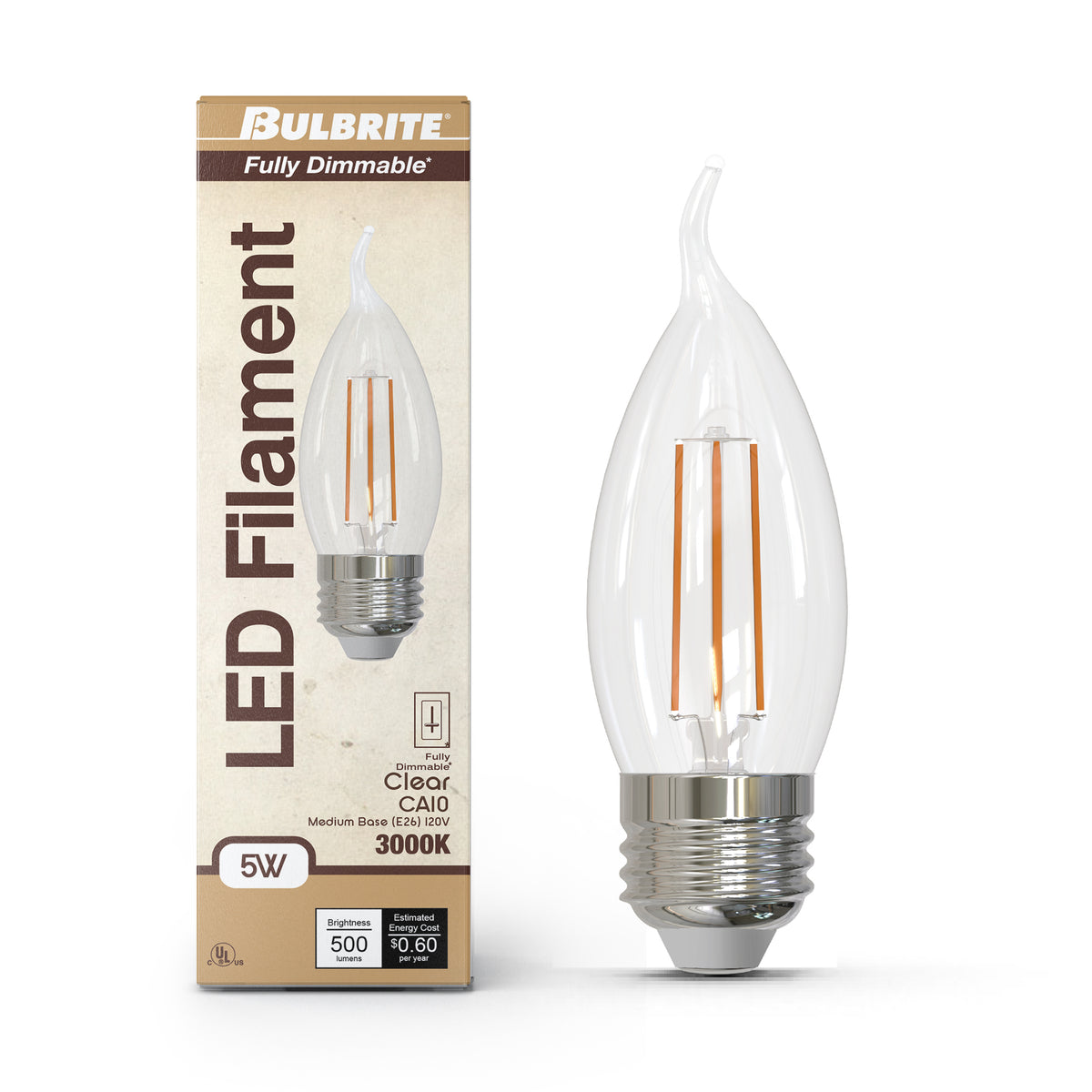 Bulbrite 776971 5W CA10 Soft White LED Light Bulb