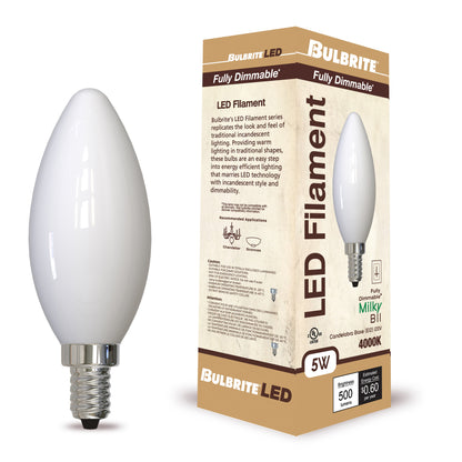 Bulbrite 776934 5W B11 Cool White LED Light Bulb