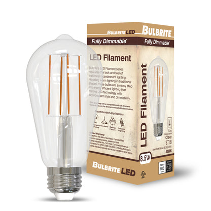 Bulbrite 776935 8.5W ST18 Cool White LED Light Bulb
