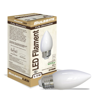 Bulbrite 776735 5.5W B11 Warm White LED Light Bulb
