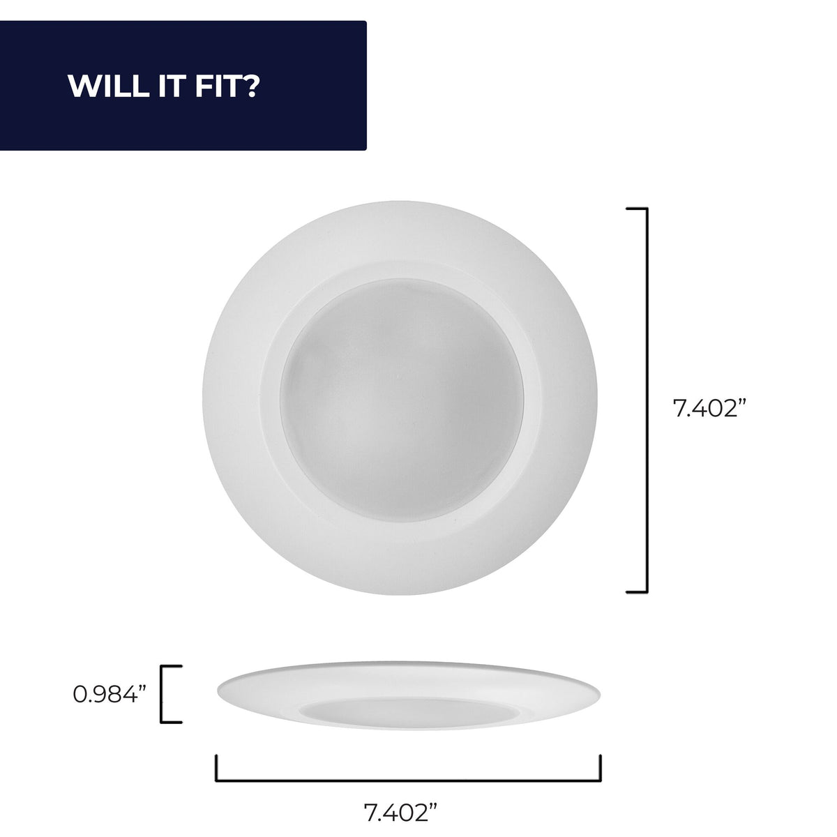Bulbrite 773273 14-Watt LED 7" Disc, 5 CCT - 27/30/35/40/50K 1100 Lumens, White Finish