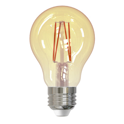 Bulbrite 776902 LED Filament 4.5 Watt A19 Light Bulb with an Antique Finish and a Medium Screw E26 Base - 2100K (Amber Light) 410 Lumens