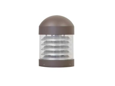 MaxLite BL-CLRDH22UCSLRB Pathmax Slim Bollard, Round Dome Top Bollard Head - 22W, 120-277V, CCT Selectable 3000K/4000K/5000K, Louver, Bronze