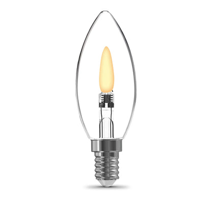 Flicker Flame LED B10 Candle Bulb E12 Base With E26 Adapters (2-Pack)