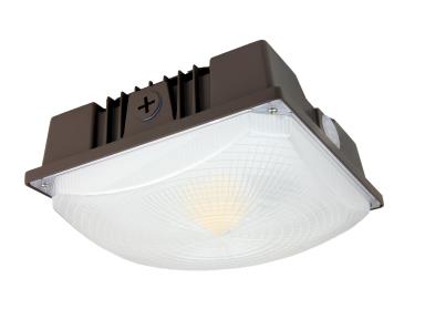 MaxLite CPV30UP-CSBPCMSTA Value Canopy, Pkg Lens, 30W, 120-277V, 3/4/5K, Bronze, Photocell, Motion Sensor - TAA