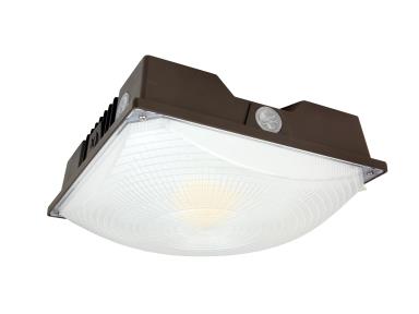 MaxLite CPV75UC-WCSBPCMS Value Canopy, Canopy Lens, 40/60/75W, 120-277V, CCT Select 3/4/5K, Bronze, Photocell, Motion Sensor