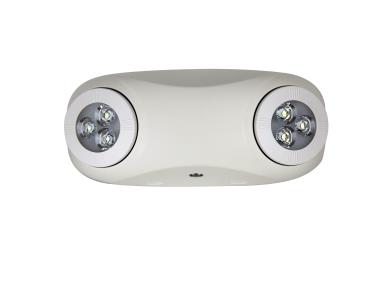 MaxLite EMT-2WHSD Emergency Thin H/O LED Light, 2 Heads, White, Battery Backup, 100-300V, Self Diagnostic