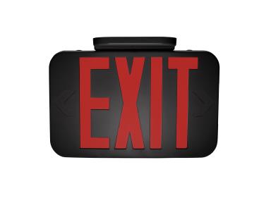 MaxLite EX-RLRCSD Exit, Thermoplastic, Red Letters, Black, Remote Head Capable, Battery Backup, Self Diagnostic