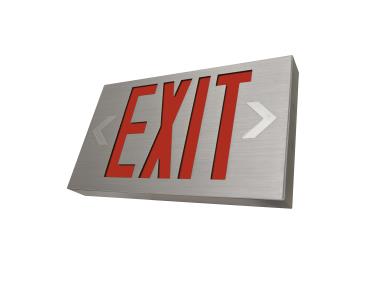 MaxLite EXA-RW Thin Aluminum Exits Red, Battery Backup