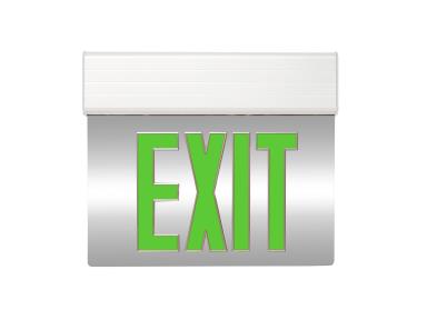 MaxLite EXE-GW2S Edgelit Exit, Green Letters, White, 2 Side, Battery Backup