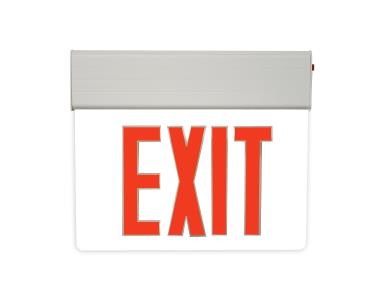 MaxLite EXE-RW1S Edgelit Exit, Red Letters, White, 1 Side, Battery Backup