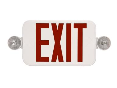 MaxLite EXTC-RW Thin Exit Emergency Combo, Red Letters, White, Battery Backup