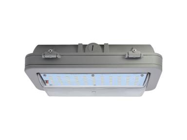 MaxLite HL-WP37U40 Hazardous Location Wall Pack, 37W, 120-277V, Wide Dist., 4000K, Clear Lens, Grey, Class I Division 2