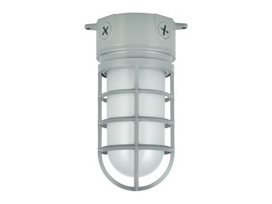 MaxLite JJC12001 Jelly Jar Ceiling Mount, Frosted PC Globe Guard, 120V, E26 Socket Gray With 8W A19 LED Lamp 3000K