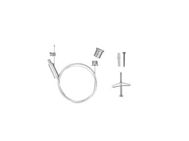 MaxLite LM2-CABLEKIT L-MAX Gen 2 - Non-power Steel Cable 15FT, 1PC Bolt Anchor, Self Tap Screw 1PC, Plastic Anchor 1PC