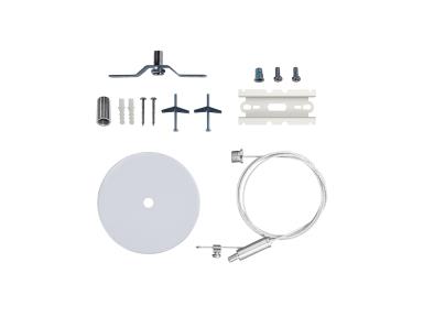 MaxLite LM2-CNPYCBKIT L-MAX Gen 2 Non-power PENDANT/ Canopy Mount Kit White Finish (no Feed Canopy With Hardware. Includes Bolt Anchor).includes LM2-CONKIT,15FT Steel Cable