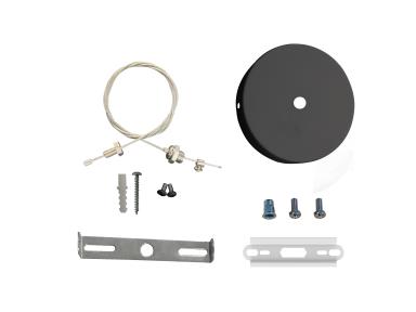MaxLite LM2-CNPYCBKITB L-MAX Gen 2 Non-power PENDANT/ Canopy Mount Kit Black Finish (no Feed Canopy With Hardware. Includes Bolt Anchor).includes LM2-CONKIT,15FT Steel Cable