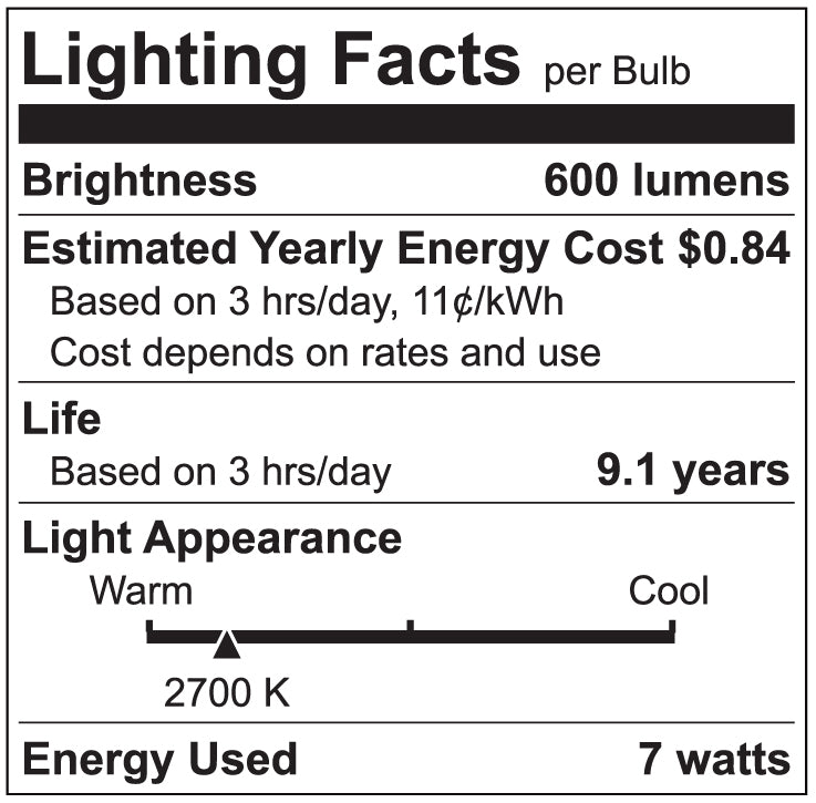 Luxrite LR21350 A15 7W 2700K LED Light Bulb
