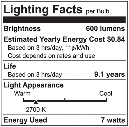 Luxrite LR21350 A15 7W 2700K LED Light Bulb
