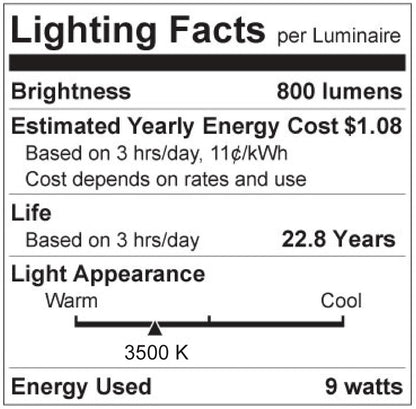Luxrite LR21424 A19 9W 3500K LED Light Bulb