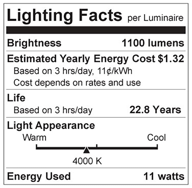 Luxrite LR21432 A19 11W 4000K LED Light Bulb