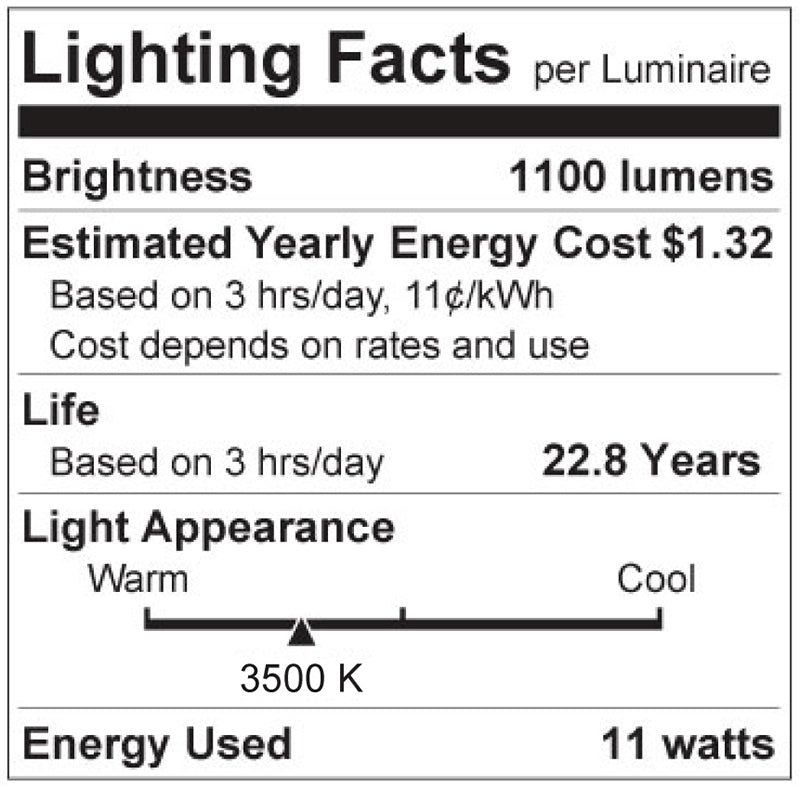 Luxrite LR21434 A19 11W 3500K LED Light Bulb