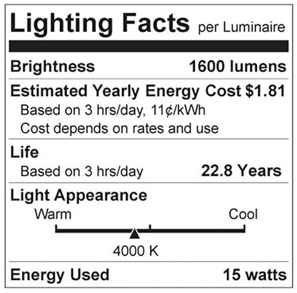 Luxrite LR21442 A19 15W 4000K LED Light Bulb