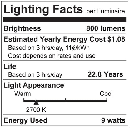 Luxrite LR21460 A19 9W 2700K LED Light Bulb