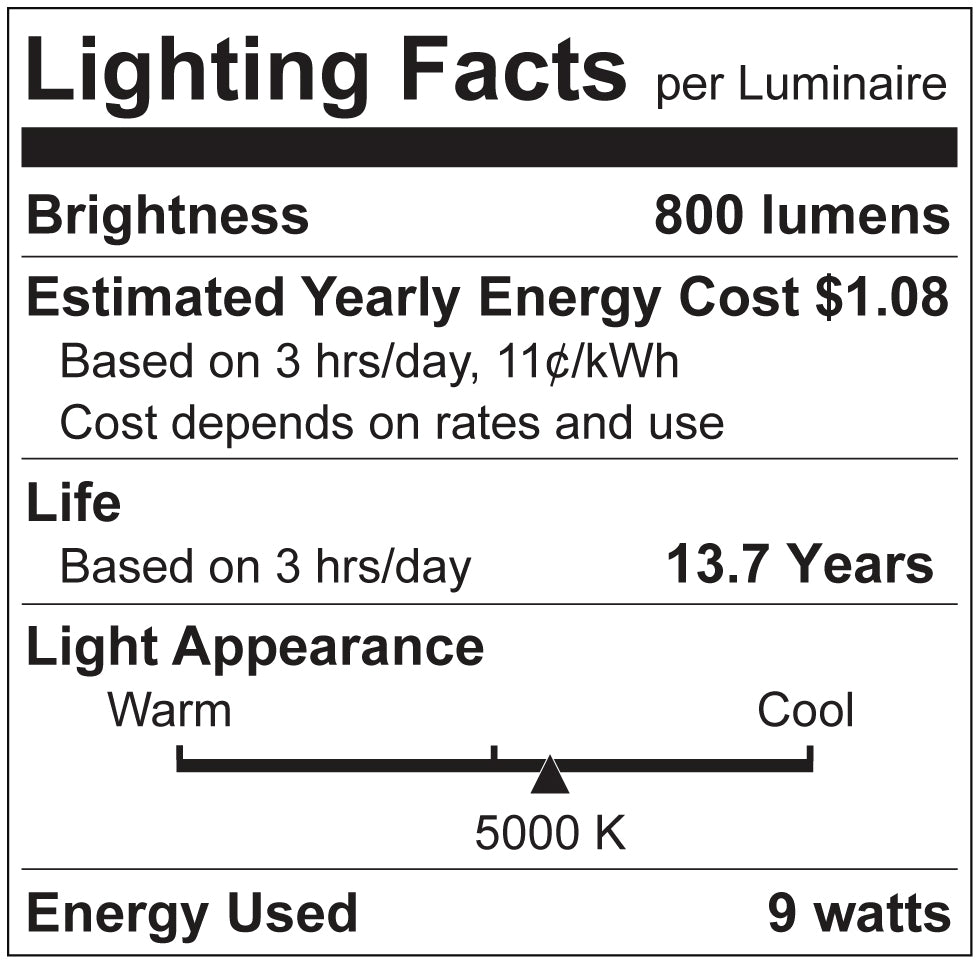 Luxrite LR21473 A19 9W 5000K Dusk to Dawn LED Light Bulb