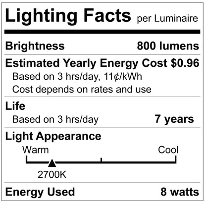 Luxrite LR21530 A19 8W 2700K - 8 Pack LED Light Bulb