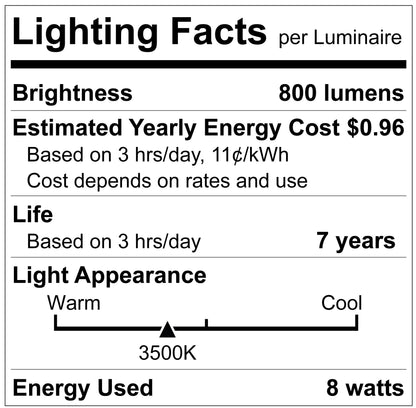 Luxrite LR21532 A19 8W 3500K - 8 Pack LED Light Bulb