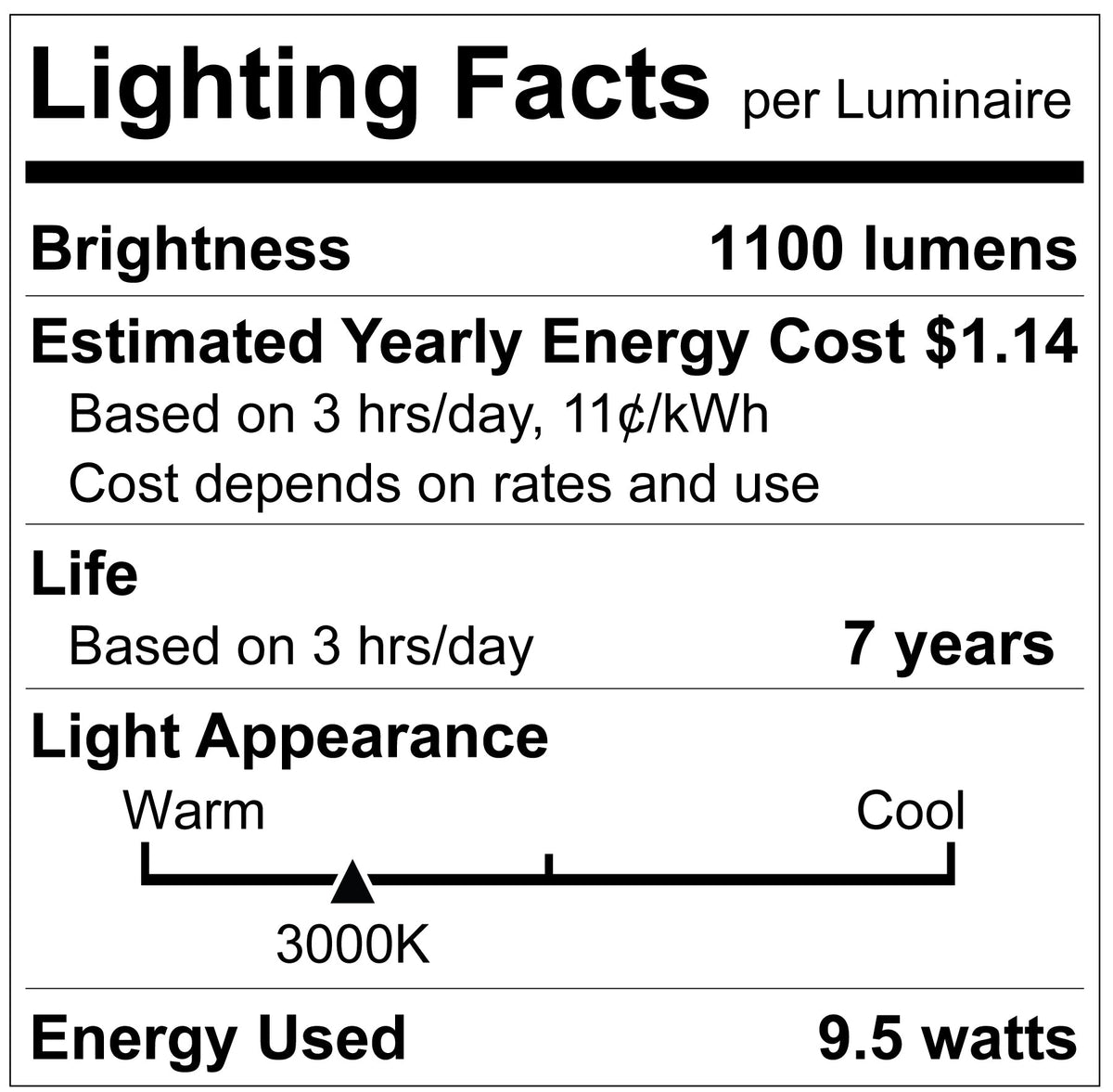 Luxrite LR21536 A19 9.5W 3000K - 8 Pack LED Light Bulb