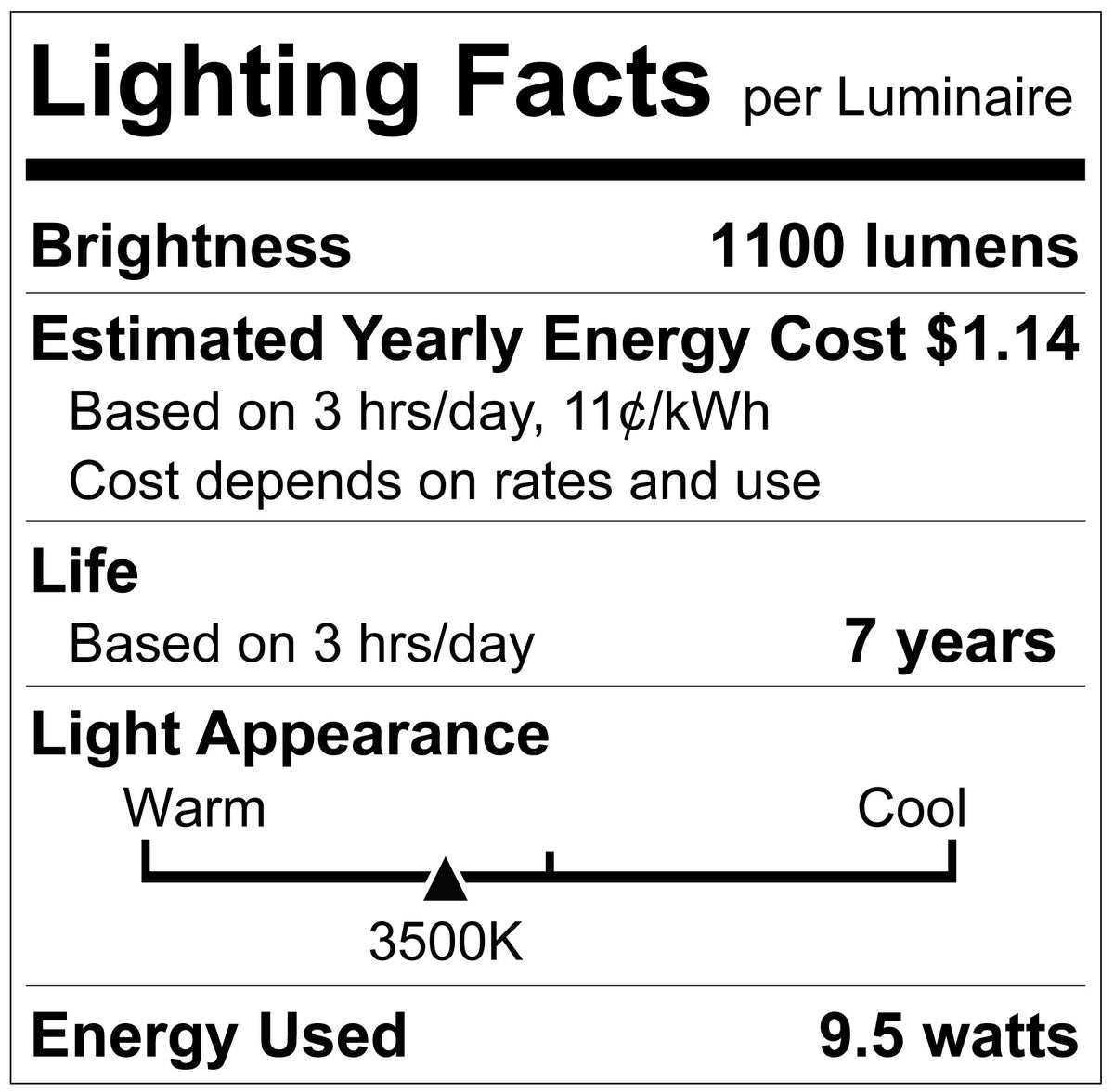 Luxrite LR21537 A19 9.5W 3500K - 8 Pack LED Light Bulb